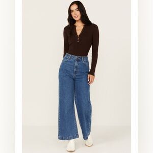 ROLLA'S High Rise Wide Leg Denim Jeans